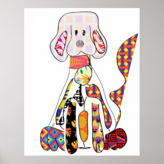 Patchwork Doggy Poster