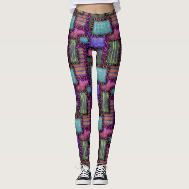 Patchwork Doll Costume Leggings (Front)