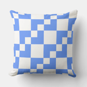 Patchwork Domino - Baby Blue and White Cushion