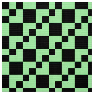 Patchwork Domino - Mint Green and Black Fabric