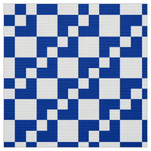 Patchwork Domino - Navy Blue and White Fabric