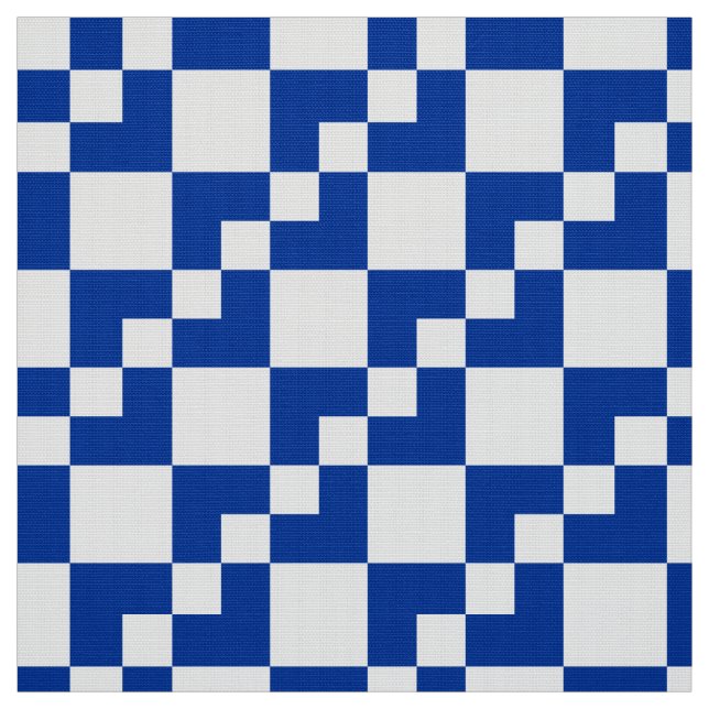Patchwork Domino - Navy Blue and White Fabric (Swatch)