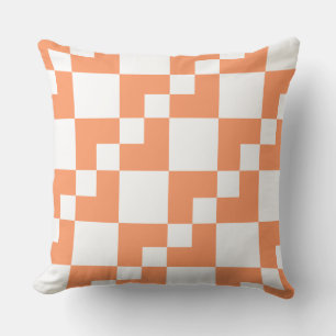 Patchwork Domino - Peach and White Cushion