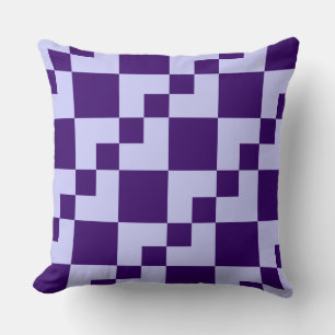 Patchwork Domino - Powder Blue and Deep Purple Cushion