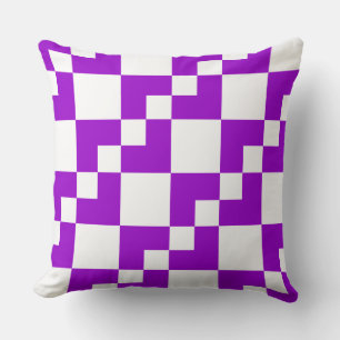 Patchwork Domino - Purple and White Cushion
