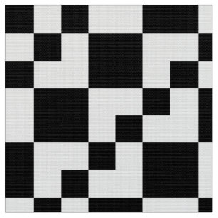 Patchwork Domino - White on Black Fabric