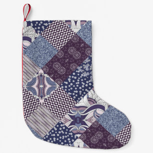 Patchwork Doodle: Vintage Boho Seamless. Small Christmas Stocking