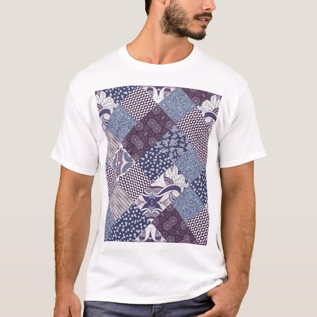 Patchwork Doodle: Vintage Boho Seamless. T-Shirt (Front)