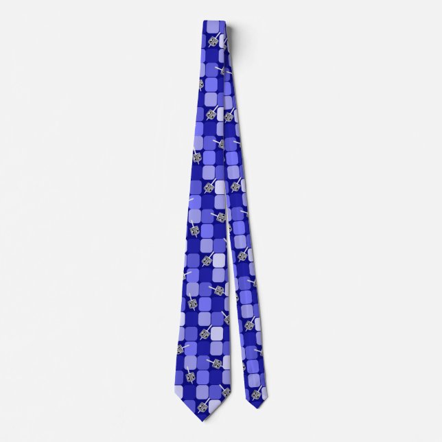 Patchwork Dreidels in Blue Tie (Front)