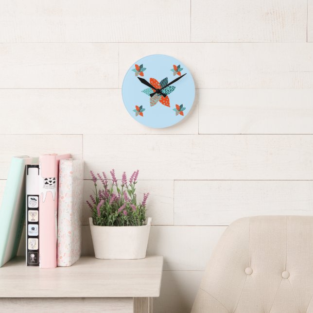 Patchwork  Flower Round Clock (Reading Room)