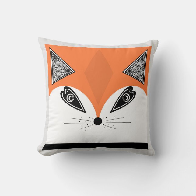 Patchwork Fox, applique Fox, Fox, children's Cushion (Front)