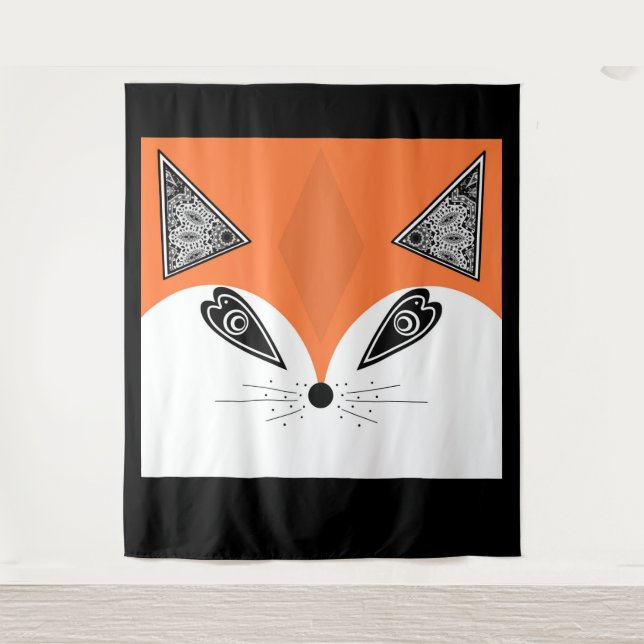Patchwork Fox, applique Fox, Fox, children's Tapestry (Front)
