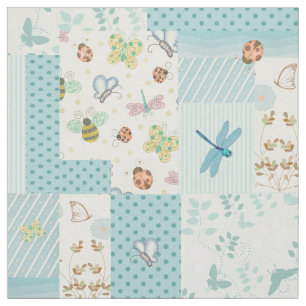 Patchwork Garden Visitors Fabric