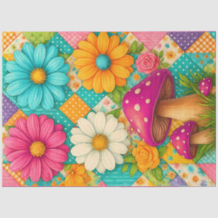 Patchwork Garden – Whimsical Floral & Mushroom Tissue Paper