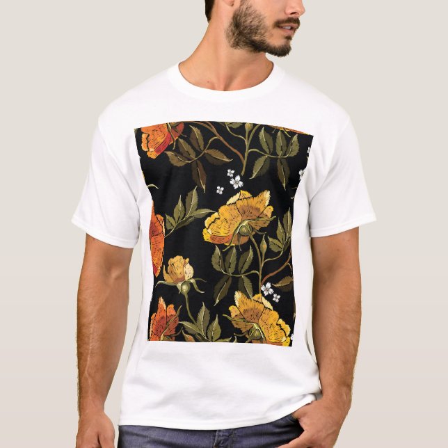 Patchwork Gentle: Hand Drawing Design T-Shirt (Front)
