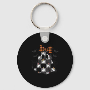 Patchwork Ghost Halloween Vintage Quilt Ghost Soky Key Ring