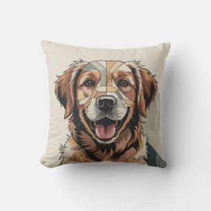 Patchwork Golden Retriever Warm Neutral Cushion