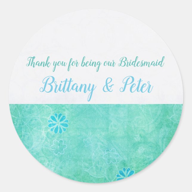 Patchwork Graffiti Bridal Wedding Classic Round Sticker (Front)