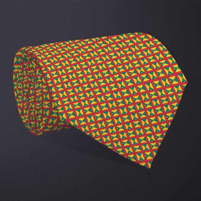 Patchwork Grenada Flag Pattern  Tie (Creator Uploaded)