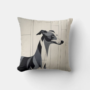 Patchwork Greyhound Elegant Minimalistic Cushion