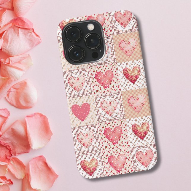 Patchwork Heart Pattern iPhone Case (Creator Uploaded)