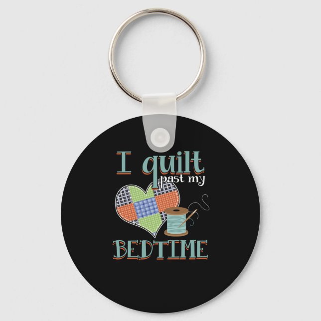 Patchwork Heart Quilting Quilt Crafting Gift Key Ring (Front)