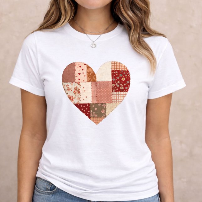 Patchwork Heart Valentine Tri-Blend Shirt (Creator Uploaded)