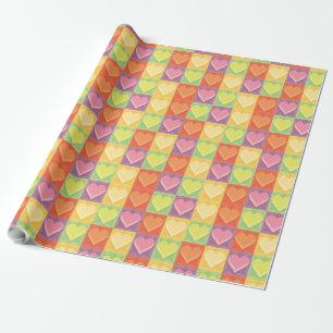 Patchwork Hearts Wrapping Paper