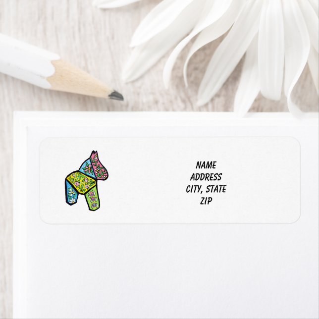 Patchwork Horse #3 Address Label (Insitu)