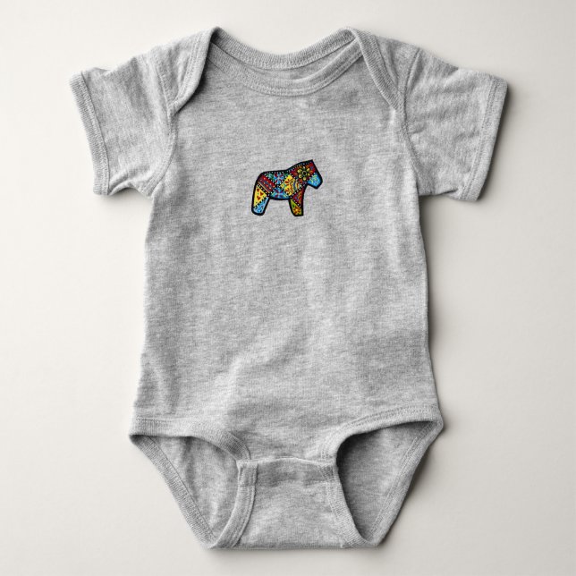 Patchwork Horse Baby Bodysuit (Front)