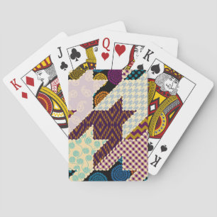 Patchwork Hounds-tooth: Vintage Seamless Backgroun Playing Cards
