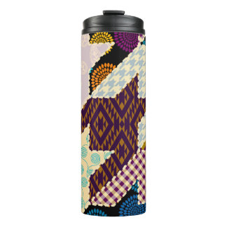 Patchwork Hounds-tooth: Vintage Seamless Backgroun Thermal Tumbler