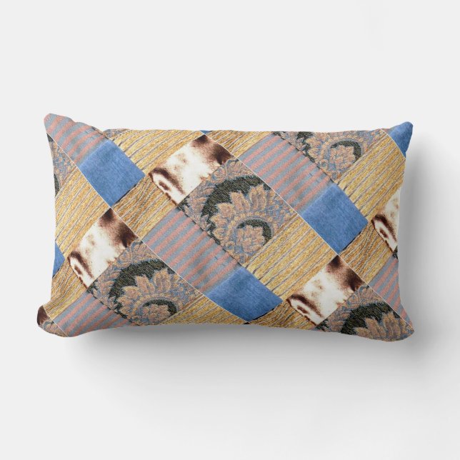 Patchwork in Golden Glitter Pillows (Front)