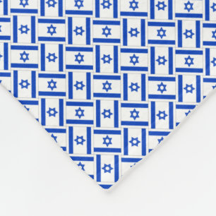 Patchwork Israel Flag Pattern Fleece Blanket
