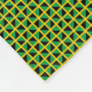 Patchwork Jamaica Flag Pattern Fleece Blanket