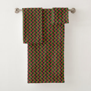 Patchwork Kenya Flag Pattern Bath Towel Set