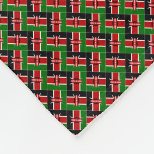 Patchwork Kenya Flag Pattern Fleece Blanket