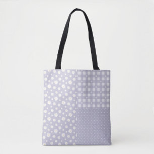 Patchwork Lavender Spring Pastel Pattern Tote Bag