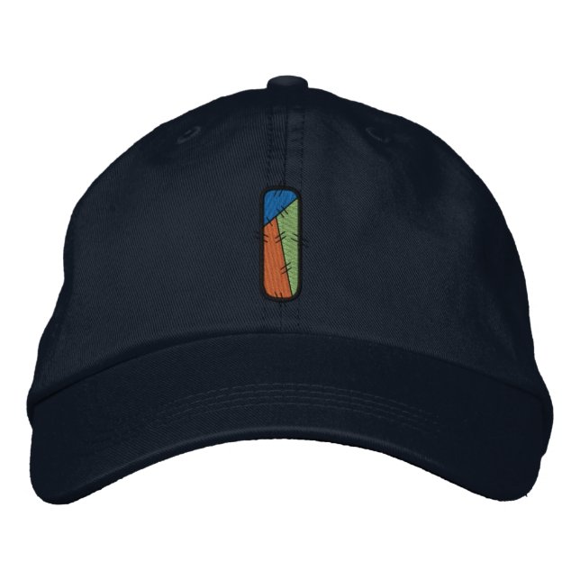 Patchwork Letter I Embroidered Hat (Front)