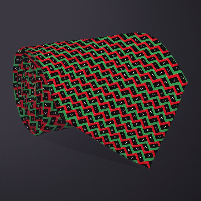 Patchwork Libya Flag Pattern  Tie (Creator Uploaded)