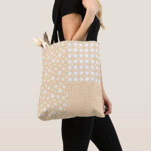 Patchwork Light Yellow Spring Pattern Tote Bag