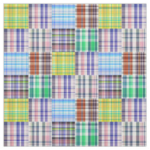 Patchwork Look #1  Preppy Madras Style Plaid Sz6 Fabric