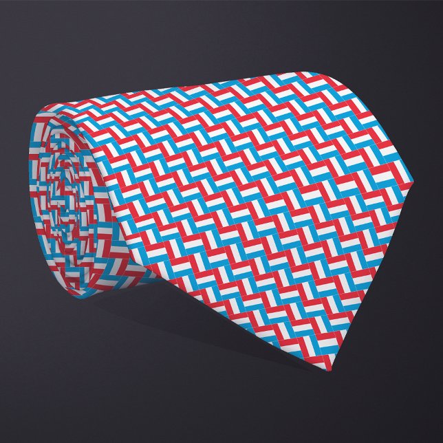 Patchwork Luxembourg Flag Pattern  Tie (Creator Uploaded)
