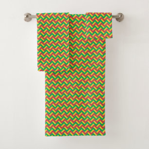Patchwork Mali Flag Pattern Bath Towel Set