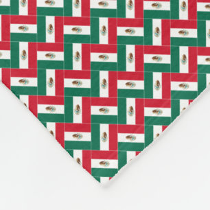 Patchwork Mexico Flag Pattern  Fleece Blanket