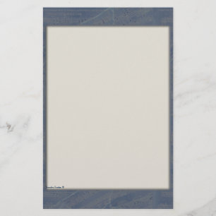 Patchwork Music Stationery In Blue