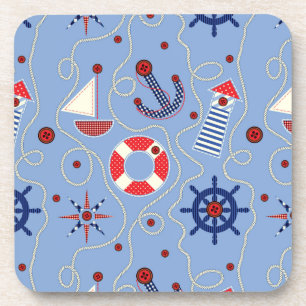 Patchwork Nautical Design Coaster