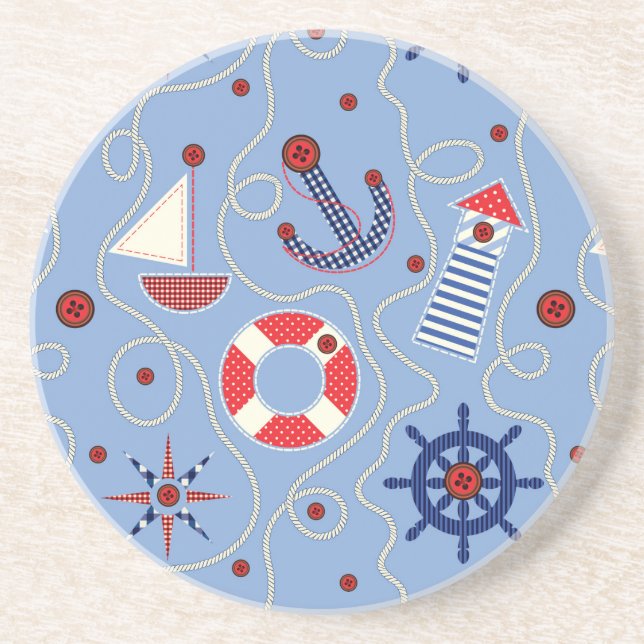 Patchwork Nautical Design Coaster (Front)