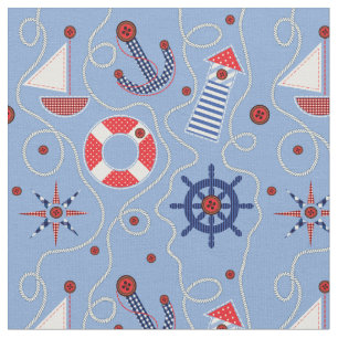 Patchwork Nautical Design Fabric