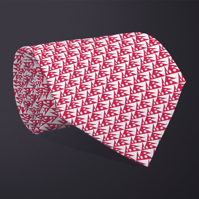 Patchwork Nepal Flag Pattern  Tie (Creator Uploaded)